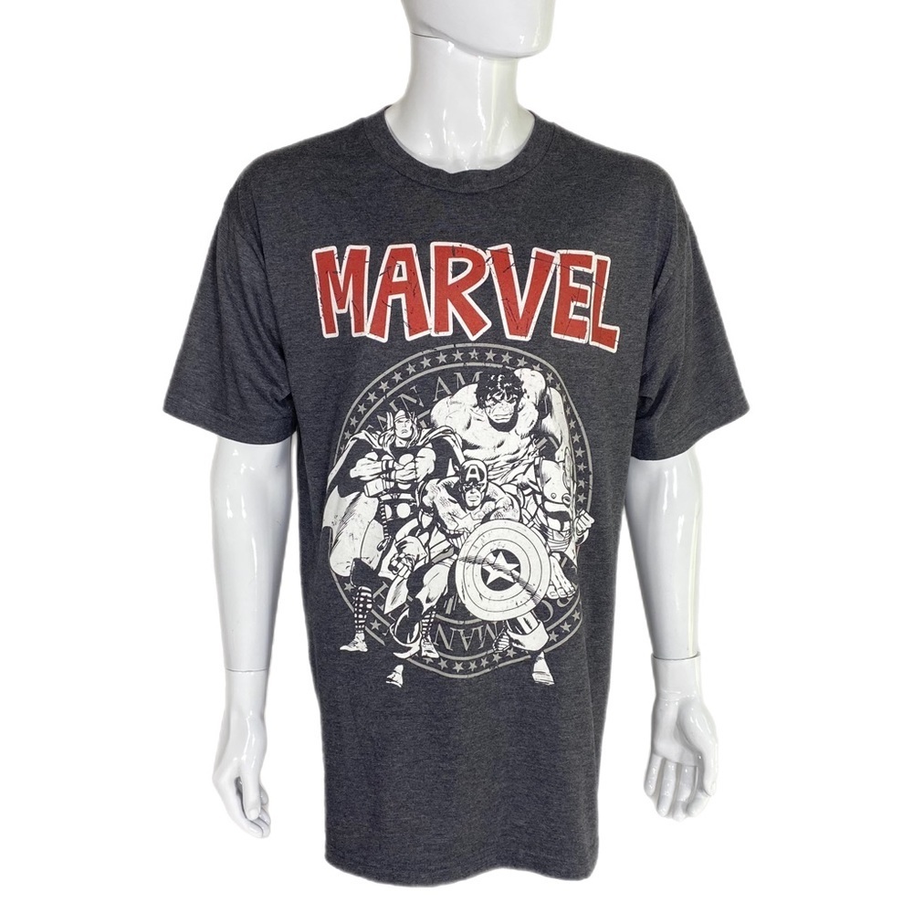 Marvel Men’s Comic Book Charcoal Gray Tee